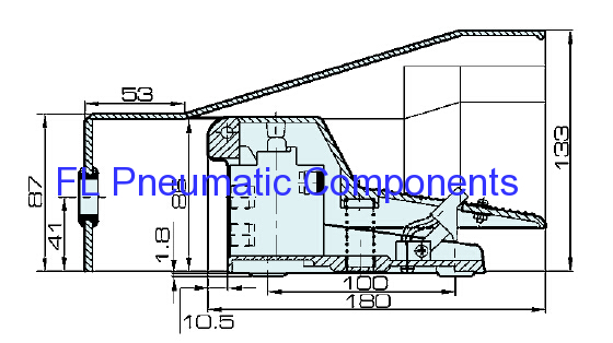 Pneumatic Foot Valve with Lock and Cover