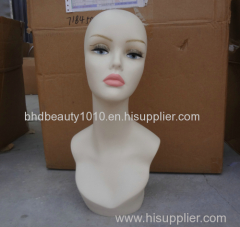 Supply of unbrokeable mannequin heads pvc female mannequin heads wig display head