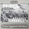 Custom Black White or Colorful Photo Eggshell & Eggskin Fragile Stickers With Strong Adhesive