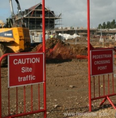 Construction site temporary fence barrier