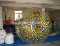 Inflatable snow globe rolling zorb ball