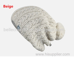 Factory OEM knitting pattern hats with pom pom