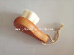 Flower Hair Shape Wood Handle Face Cleansing Brush