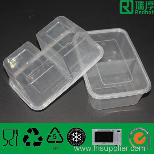 Microwaveable & Freezable Plastic Food Container with Divided 850ml