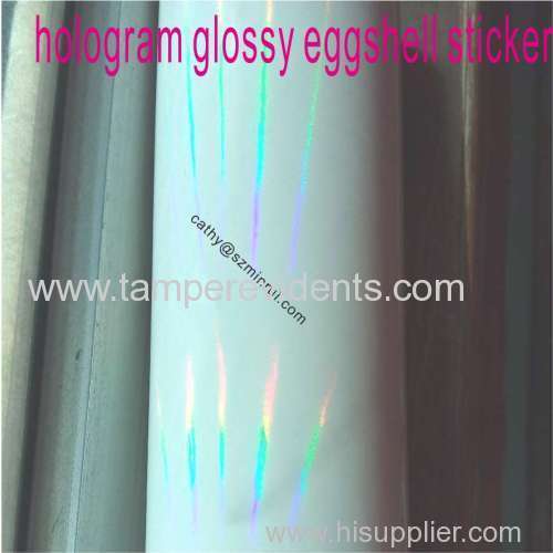 Manufacture glossy hologram brittle destructible vinyl paper