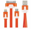 3 in 1 flat multi-functional USB data cable made in China