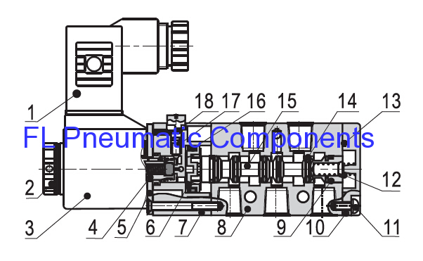 Two Position Five Way Solenoid Valve