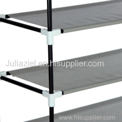 Folding shoe storage rack with non-woven fabric cover