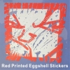 Custom 80X80mm Red Printed Eggshell Stickers Ultra Destructible Vinyl Fragile Labels With Strong Adhesive for Graffiti