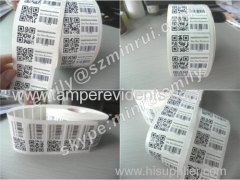 Custom destructible tamper proof asset labels with qr code Anti-theft barcode or qr code sticker