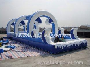 Fire Retardant 0.55mm Thickness PVC Tarpaulin Inflatable Hippo Slide / Pool Slide