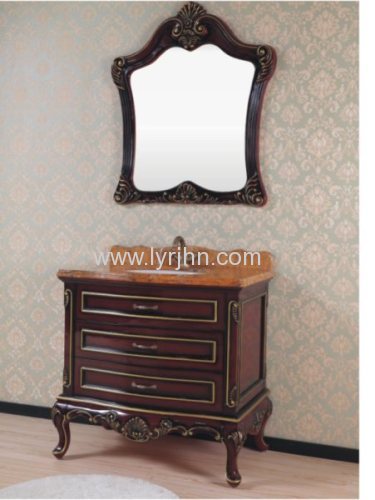 reddish brown Wall hung pvc bathroom cabinet /bathroom ware