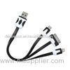 Black HTC One X 30 Pin / 8 Pin / Micro USB Charging Data Cable 5V 1A OEM