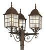 Antique Outdoor Pole Lamps Cage Triple Bracket Garden Lights E27