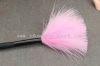 Pink turkey feather powder brush