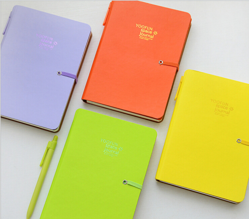 32K Narrow Ruled Elastic Binding Journal With Folder