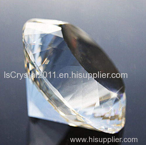 100mm crystal clear diamond paperweight