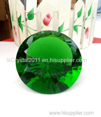 green 100mm crystal diamond paperweight