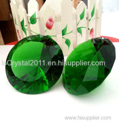 green 100mm crystal diamond paperweight
