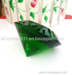 green 100mm crystal diamond paperweight