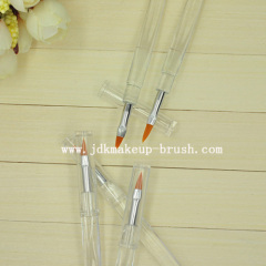 Clear Handle Min Lip Brush with Cap