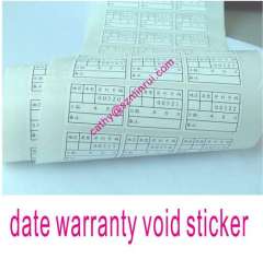 Manufacture best quality warranty date security label sticker