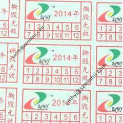 Manufacture best quality warranty date security label sticker