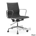 White Genuine Leather Ribbed Mid Back Conference Office Side aluminum Chair