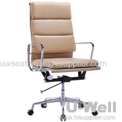 OEM OAM wholesaler order red eames leather aluminum middle High Back leather executive guest office chairs