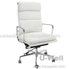 OEM OAM wholesaler order red eames leather aluminum middle High Back leather executive guest office chairs