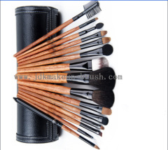 Natural Wooden Handle Makeup Brush Kits with cosmetic Case
