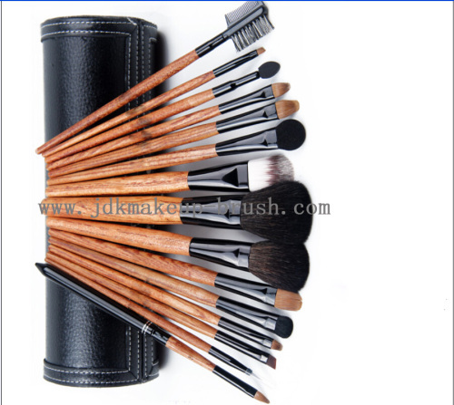 Natural Wooden Handle Makeup Brush Kits with cosmetic Case