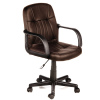 2015 Hottest mid back leather computer office staff swivel lift chair with arm brown color L202