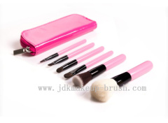 Travel makeup brushes with cosmetic pouch