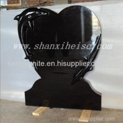 Heart-shaped Shanxi black granite G1401 tombstone