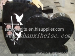 Heart-shaped Shanxi black granite G1405 tombstone