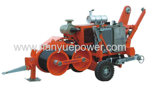 22 Ton hydraulic cable pulling winch puller equipment transmission line conductor tension wire cable stringing equipment