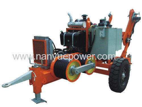 22 Ton hydraulic cable pulling winch puller equipment transmission line conductor tension wire cable stringing equipment