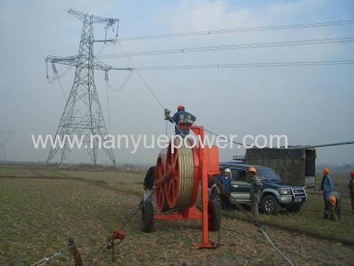 25 T wire cable pulling puller tensioner machine overhead power transmission lines conductor tension stringing equipment