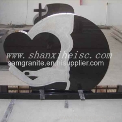 All kinds heart-shaped shanxi black granite G1401 tombstone