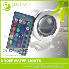 Silver/Black 10w RGB LED underwater Light IP68