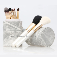 7PCS White Handle Makeup Brush Set Wtih Cosmetic Cup Holder