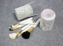 7PCS White Handle Makeup Brush Set Wtih Cosmetic Cup Holder