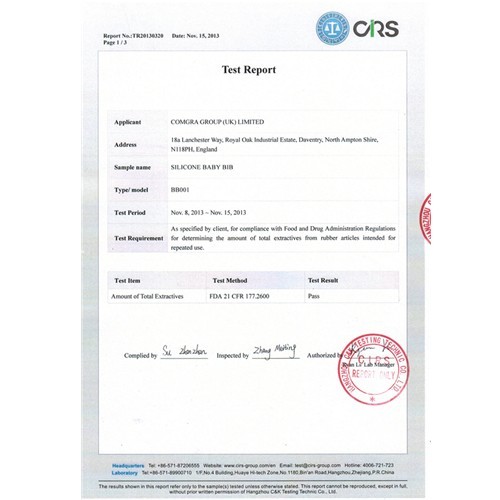 Certificate of FDA