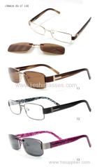 Fashion Eyeglass Frames With Clip On Sunglasses For Lady