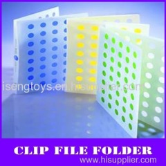 unique holes design color a4 pp clip file folder