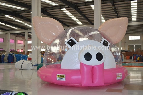 Cute pink inflatable piggy bouncer