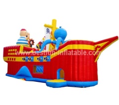 Wholesale commercial inflatable pirate ship bounce house