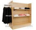 Commercial Garment Retail display racks / MDF four side clothes display stand hangers