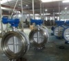 Concentric metal to metal butterfly valve with worm